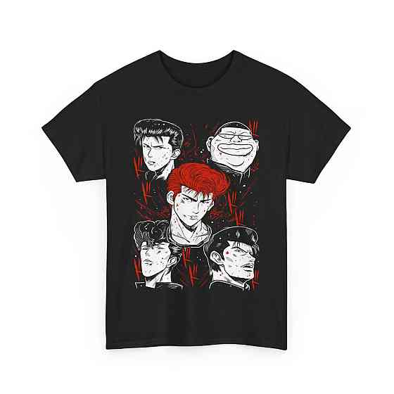 Футболка з аніме принтом Аніме Баскетбалл Слам Дунк оверсайз (S/M/L) Чорний AnimeJ0429 Дніпро