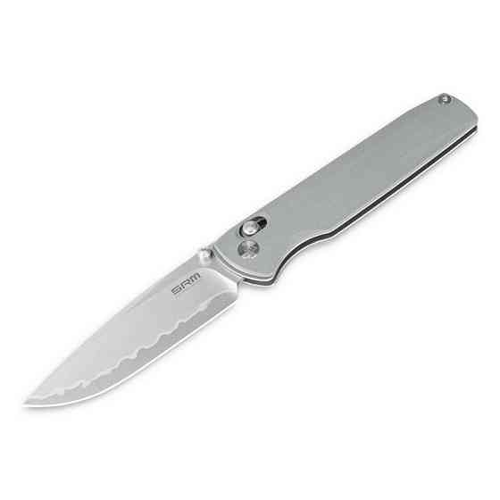 Ніж складаний туристичний SRM Terrier 258L-GK2 (9.3 см) 140Cr / G10 сірий Київ