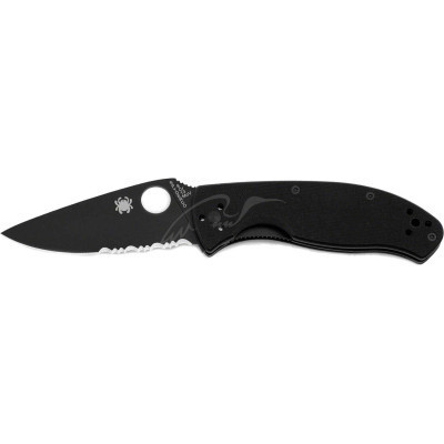 Нож Spyderco Tenacious Black Blade полусеррейтор (C122GBBKPS) Винница - изображение 1
