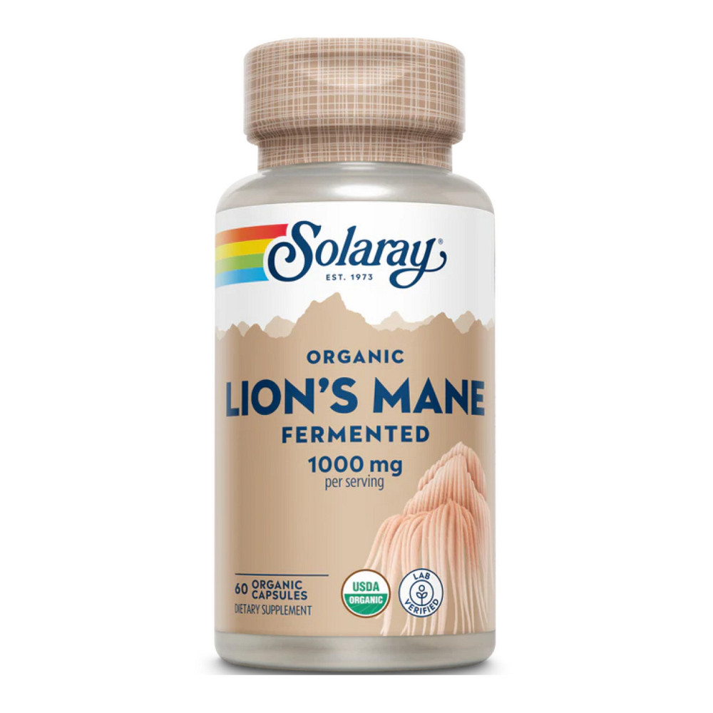 Ежовик гребенчатый ферментированный Solaray Organic Lion's Mane Fermented 1000mg 60 caps Киев - изображение 1