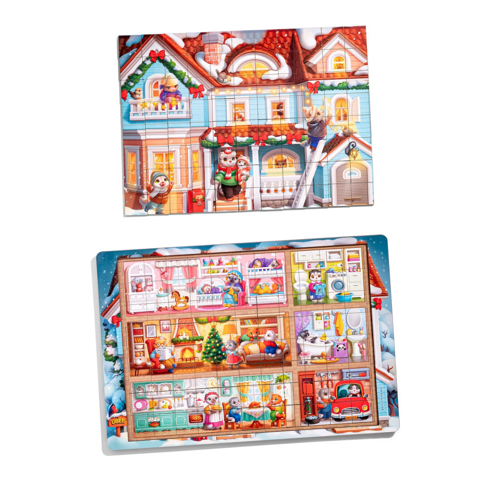 Пазл дитячий дерев'яний "Котячий будинок" (ПСД249) PSD249, 176 елементів Вінниця - фото 5