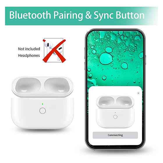 Зарядний кейс чохол для AirPods Pro 1/2 HIGSEEU сумісний без навушників Qi бездротова зарядка Lightning 500mAh Київ
