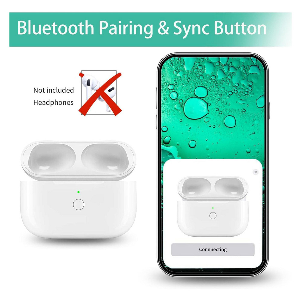 Зарядной кейс для AirPods Pro 1/2 HIGSEEU совместимый без наушников беспроводная Qi и Lightning 500mAh Киев - изображение 3