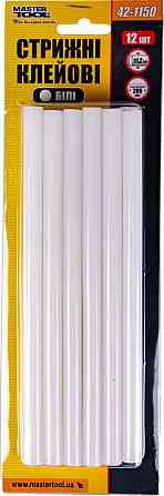 Стрижні клейові MASTERTOOL 11.2х200 мм 12 шт білі 42-1150 Ровно