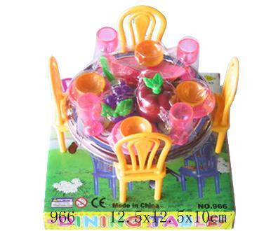 Меблі 966 (144шт/3) для столової, стіл, стульці, посуд, в кор.12,5*12,5*10 см, шт Київ - фото 1