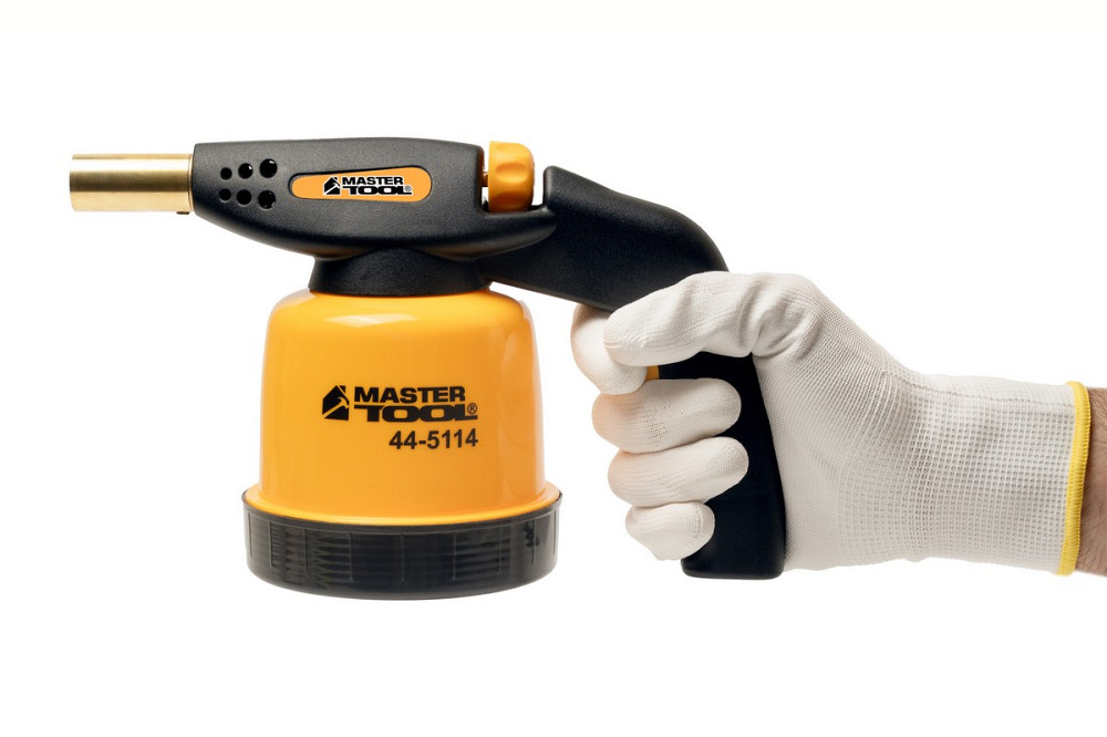 MASTERTOOL Лампа газова паяльна MASTERTOOL п'єзопідпал Ø 20 мм/1300°С 1.3 кВт 94.6 г/год 44-511 Коломия - фото 4
