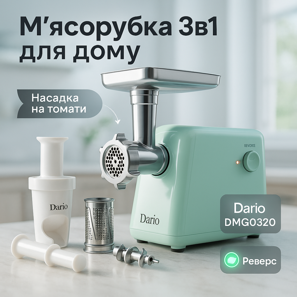 Электромясорубка с насадками для овощей Dario, Мясорубка 3 в 1, Мясорубка овощерезка соковыжималка IM-10 Львов - изображение 10