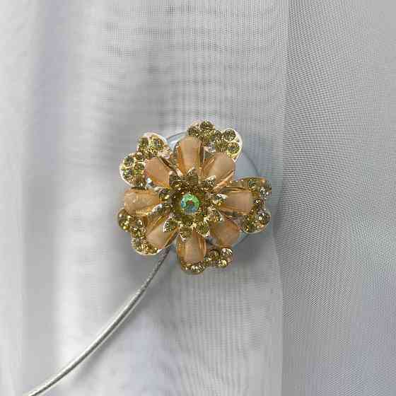 Уцінка! Магніти (2шт., пара) для штор, гардин "Flowers" колір персиковий 81-243/1 Київ