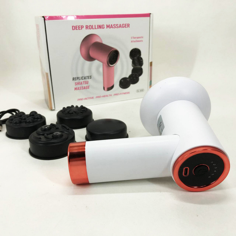Ручной массажер для шеи и тела Deep Rolling Massager, Профессиональный массажер пистолет NA-62 Львов - изображение 1