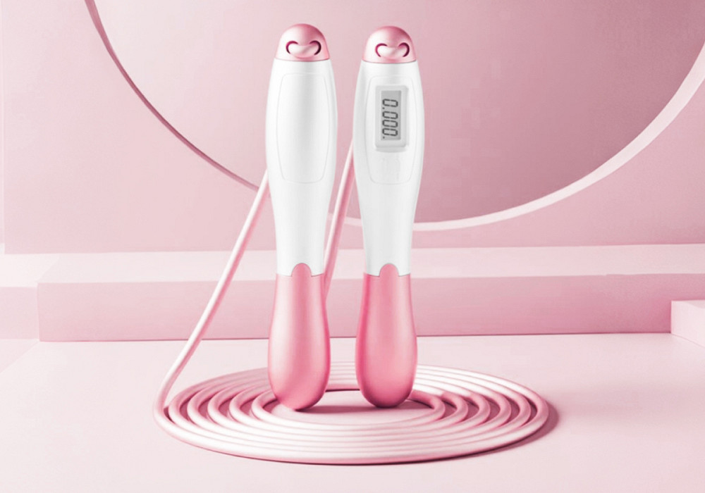 EasyFit Швидкісна скакалка з лічильником EasyFit білий-рожевий Коломия - фото 2