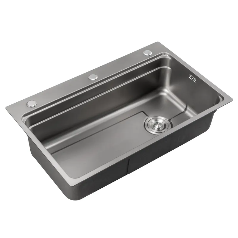 Комплект мойка из нержавеющей стали Mixxus MS7546-Set-01 Micro Decor Graphite 3.0/0.8, графит Харьков - изображение 5