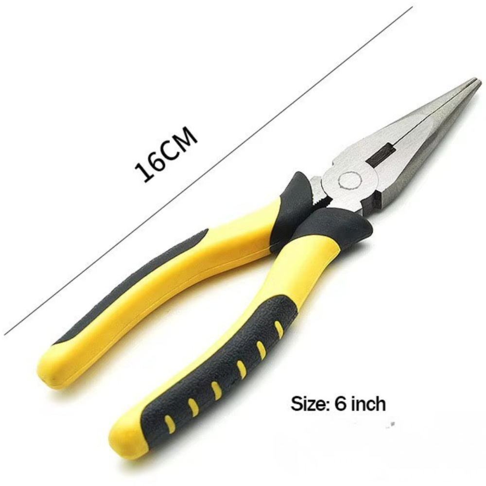 Набор ручных инструментов 3 шт: для обрезки и обжима: бокорезы,длинногубцы,комбинированные плоскогубцы,цвет черно-жёлтый Каменец-Подольский - изображение 3