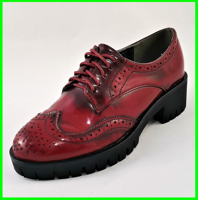 Жіночі Лакові Туфлі Бордо на Тракторній Підошві Сліпони Мокасини Червоні (розміри: 37) — 250 Дніпро - фото 10