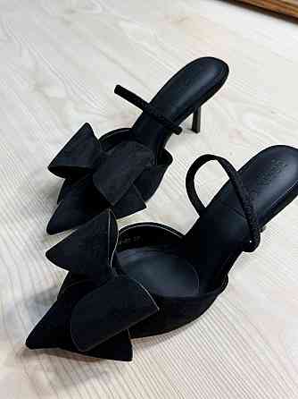 Туфлі жіночі Meideli F566-53 slingback човники з бантом екозамша чорні, 37, 23,5 см Київ