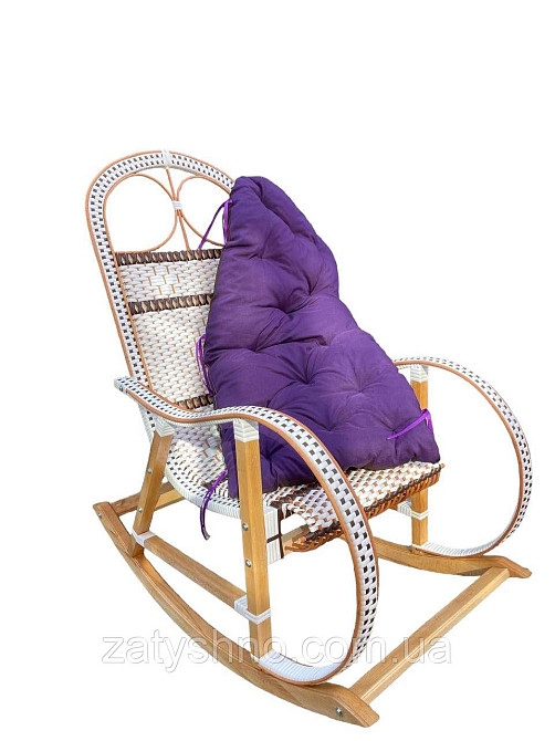 Кресло-качалка плетеное из лозы с накидкой Киев - изображение 3