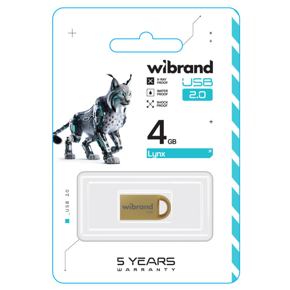 Flash Wibrand USB 2.0 Lynx 4Gb Gold (WI2.0/LY4M2G) Київ - фото 2