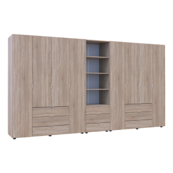 Шкаф для одежды Гелар Doros Дуб сонома 4+4ДСП с пеналом 370х49.5х203.4 (DRS-011933) Днепр