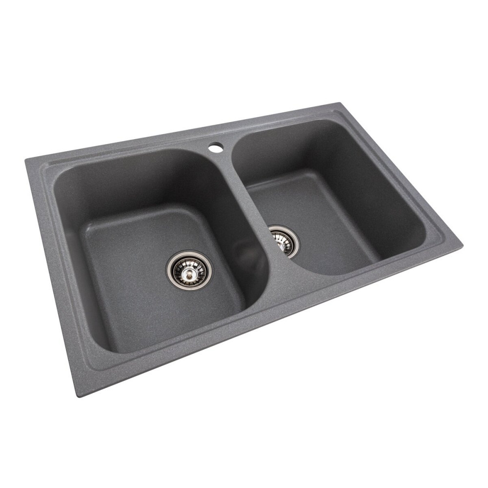 VALESO Гранітна мийка для кухні VALESO 7950 Equatoria матовий Сірий мусон Київ - фото 2