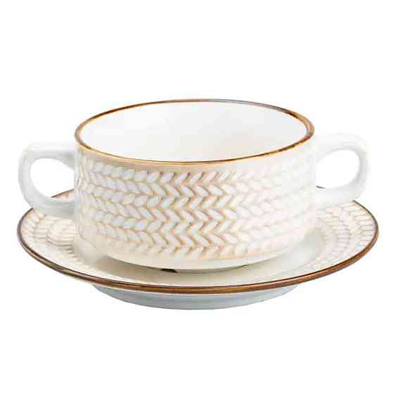 TS Kitchen Тарілка для супу глибока 300 мл із блюдцем Київ