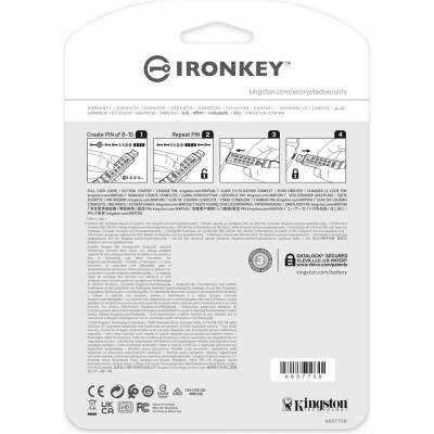 USB флеш накопичувач Kingston 16GB IronKey Keypad 200 Blue USB 3.2 (IKKP200/16GB) Вінниця - фото 7