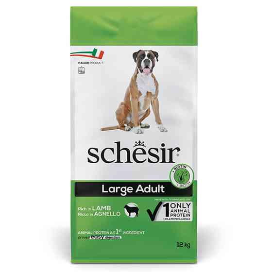 Schesir Dog Large Adult Lamb ШЕЗІР ДОРОСЛИЙ ВЕЛИКИХ ЯГНЯ сухий монопротеїновий корм для собак великих порід Київ