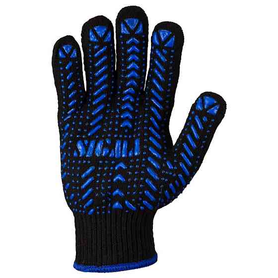 Sigma Перчатки трикотажные с ПВХ точкой р10 Актив (черные) КРАТНО 12 парам SIGMA (9442471) Киев