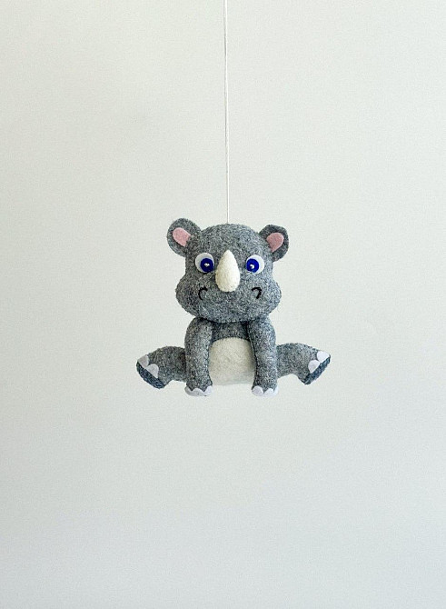 М’яка фетрова іграшка носоріг ручної роботи – безпечна розвиваюча іграшка Київ - фото 3