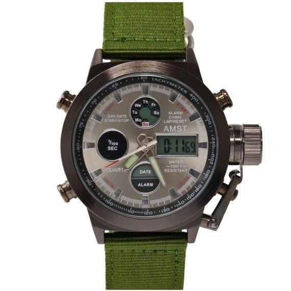 Годинник чоловічий тактичні водостійкий AMST Mountain Green (2 ремінці) Вінниця - фото 7