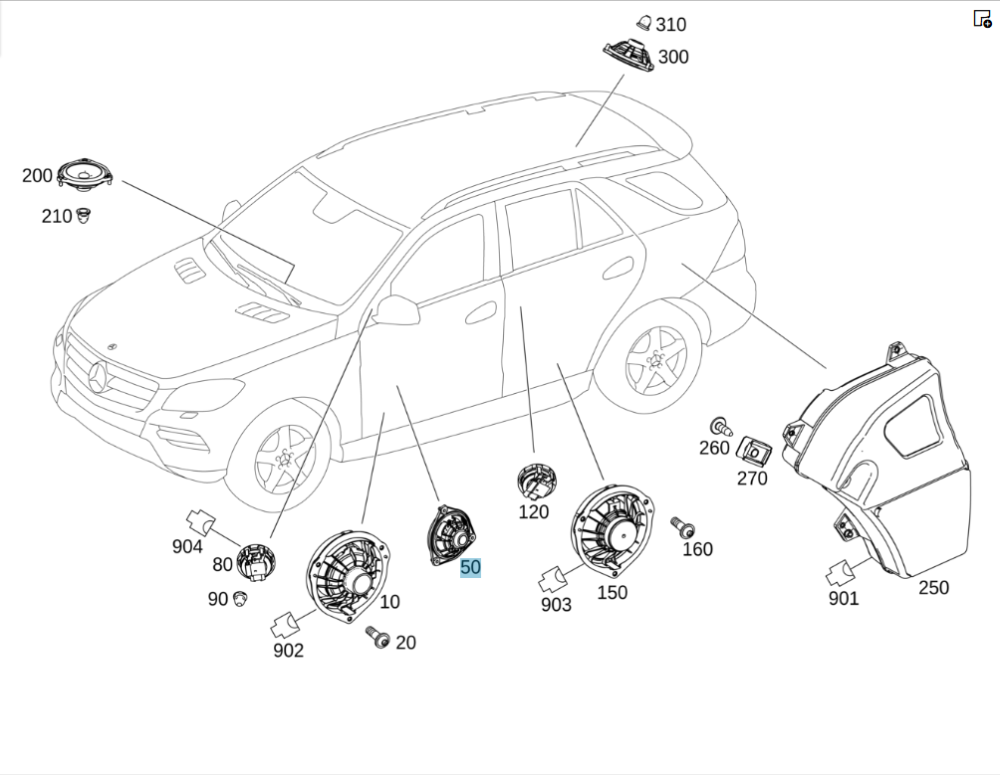 Mercedes-Benz  A2318200702 СРЧ аудіо динамік дверей Harman ML/GLE W166 GLE Coupe C292 SL R231 GL/GLS X166 Одесса - изображение 2