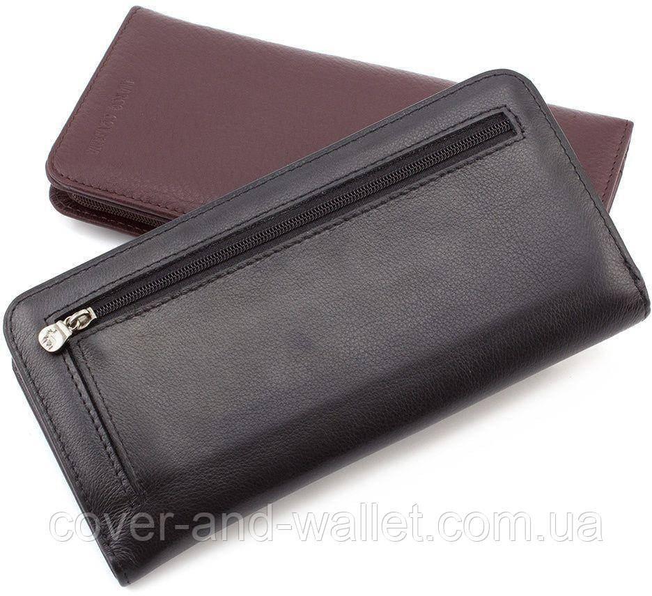 Стильный тонкий черный кожаный кошелек купюрник Marco Coverna MC031-950 Киев - изображение 8