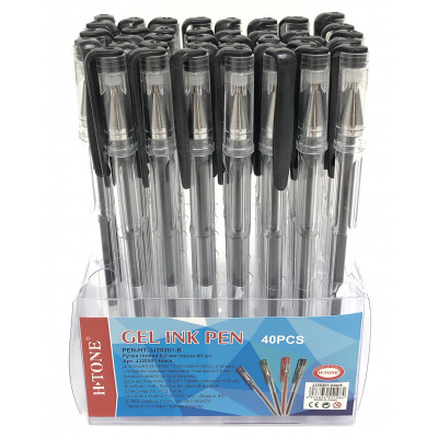 Ручка гелевая H-Tone 0,5мм, черная, уп. 40 шт. (PEN-HT-JJ20201-B) Винница - изображение 2