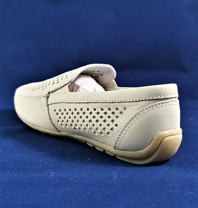 Літні мокасини Хлопчик Кросівки Підліток Сіточка Бежеві Шкіряні Туфлі (розміри: 31,32,33,34) - 8-1 Дніпро - фото 8