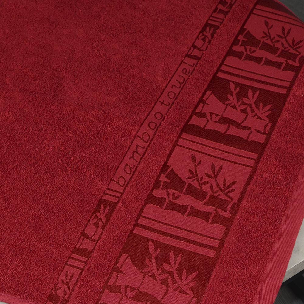 Набір махрових рушників 2шт GM Textile 50х90см, 70х140см BambooN 450г / м2 (Червоний) Суми - фото 2