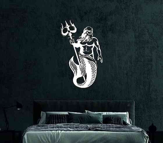 Декоративне настінне Панно «Пасейдон», Декор на стіну 50*32 см, Білий Київ