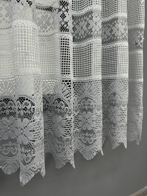 Тюль сетка VR-Textil Juli № 1716т Арка на кухню цвет серый 300х160 см (53-0027) Киев - изображение 6