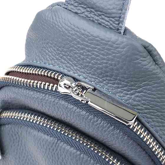 Универсальная женская сумка-слинг из натуральной кожи Vintage 22937 Синий Киев