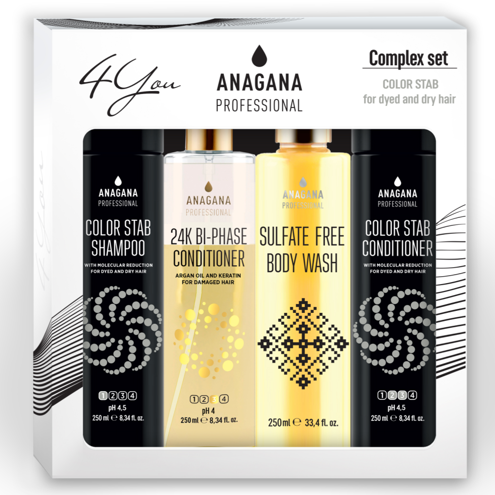 Набір 4YOU "Стабілізатор кольору" для фарбованого волосся ANAGANA 4х250 мл Київ - фото 1