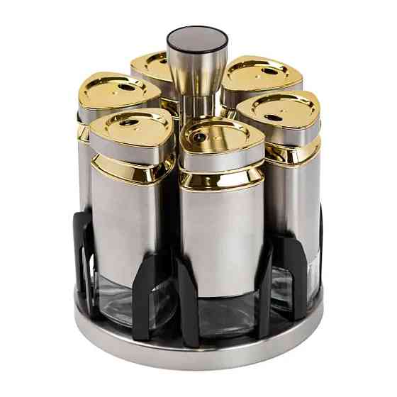 TS Kitchen Набір ємностей для спецій на підставці 6 баночок по 120 мл Коломия