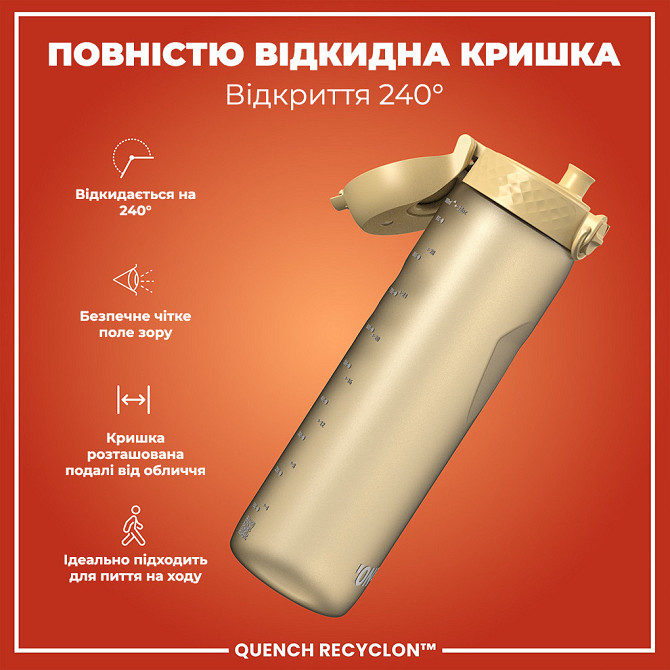 Пляшка для води ION8 1000 мл. (ЕКО пляшка) BPA Free, Desert Каменское - изображение 3