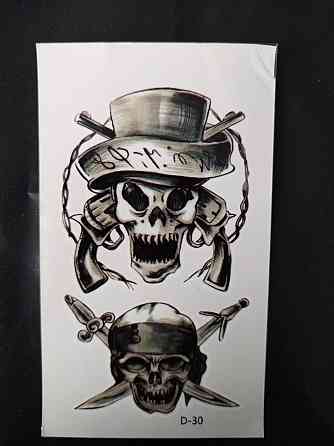 Тимчасове тату Черепа 10 на 6 см чорний Київ