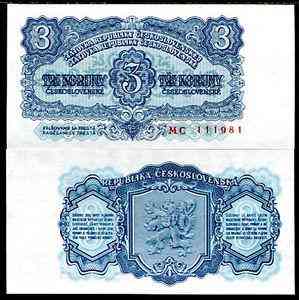 Чехословакия/Czehoslovakia 3 Korun 1953 P79b UNC Полтава