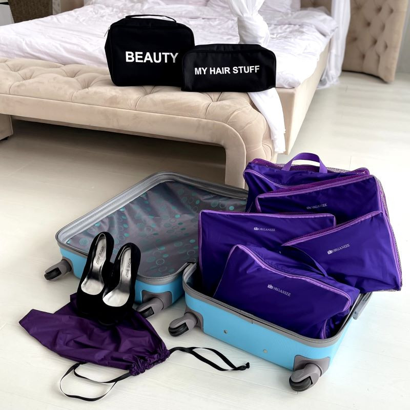 Дорожні органайзери сумки у валізу для речей 5 шт C002 (Фіолетовий) Суми - фото 6