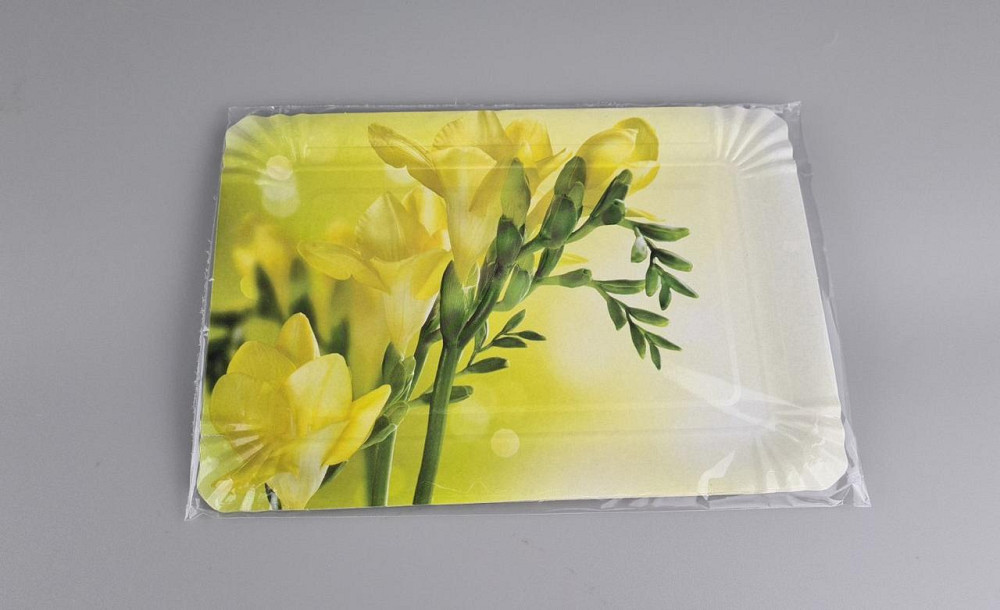 Тарілки святкові паперові 15 * 22 см "No8" Жовті квіти 10 шт (1 пачка) Харків - фото 2