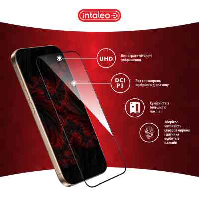 Скло захисне Intaleo Full Glue Apple iPhone 16 Pro Black (1283126593802) Вінниця