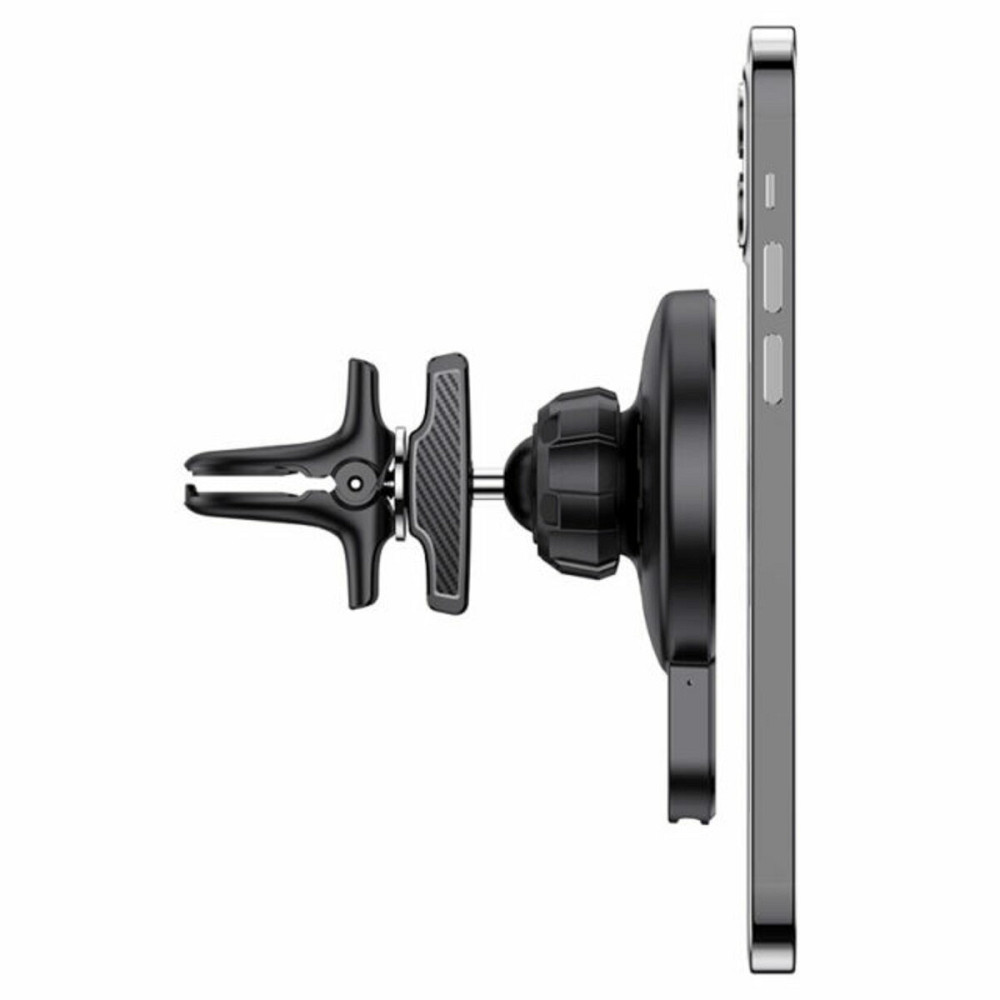 Тримач для мобiльного з БЗП HOCO CA85 Ultra-fast magnetic wireless charging car holder Black Київ - фото 4