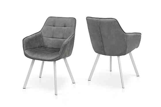 Крісло Тандем, білий/ велюр світл-сірий Киев