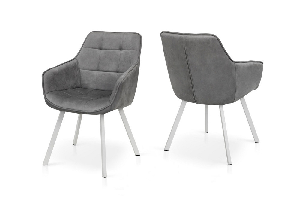 Крісло Тандем, білий/ велюр світл-сірий Киев - изображение 4