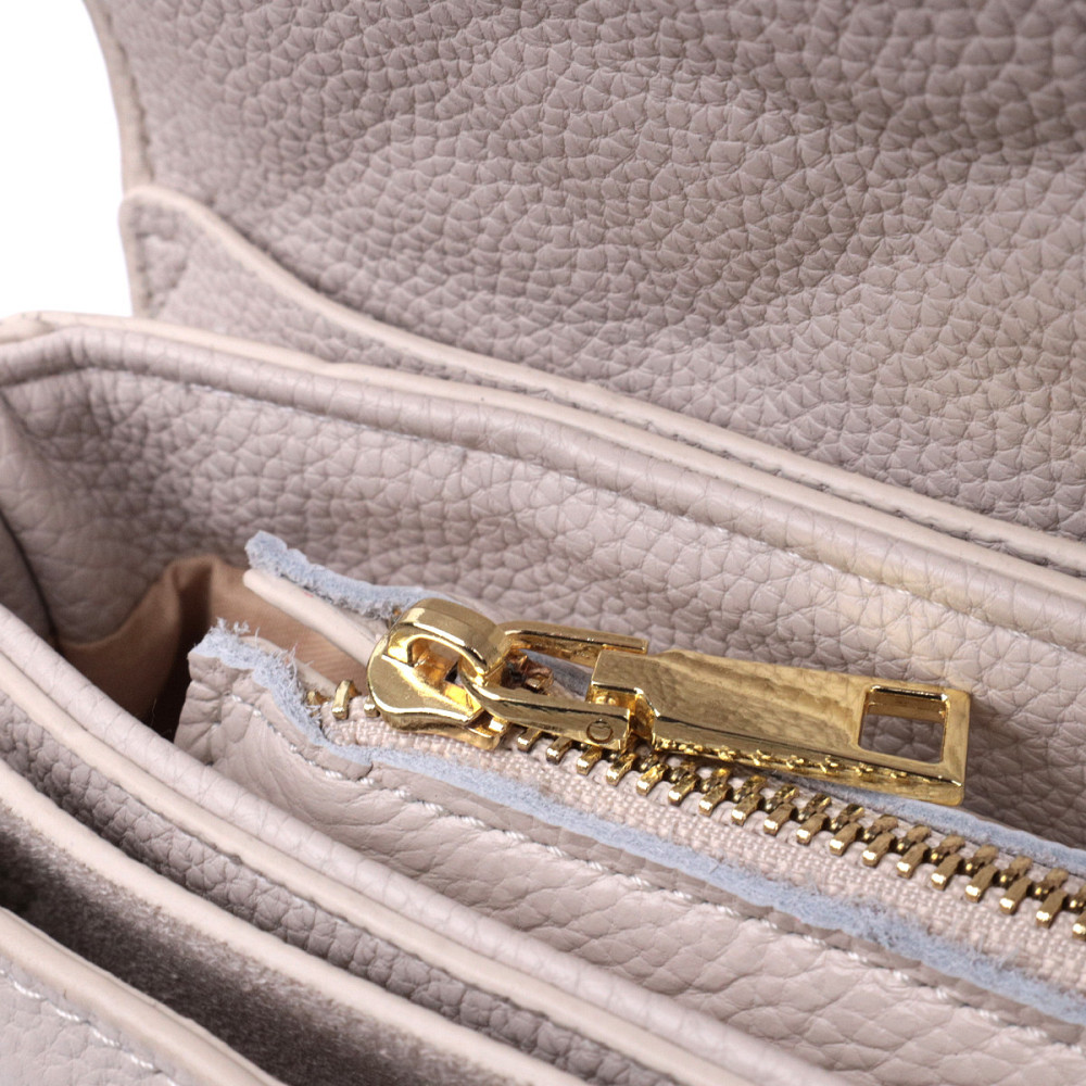 Витончена сумка жіноча з оригінальною клямкою з натуральної шкіри Vintage 22672 Біла Київ - фото 10