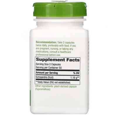 Травы Nature's Way Лимонник, 580 мг, Schisandra Fruit, 100 веганских капсул (NWY16800) Винница