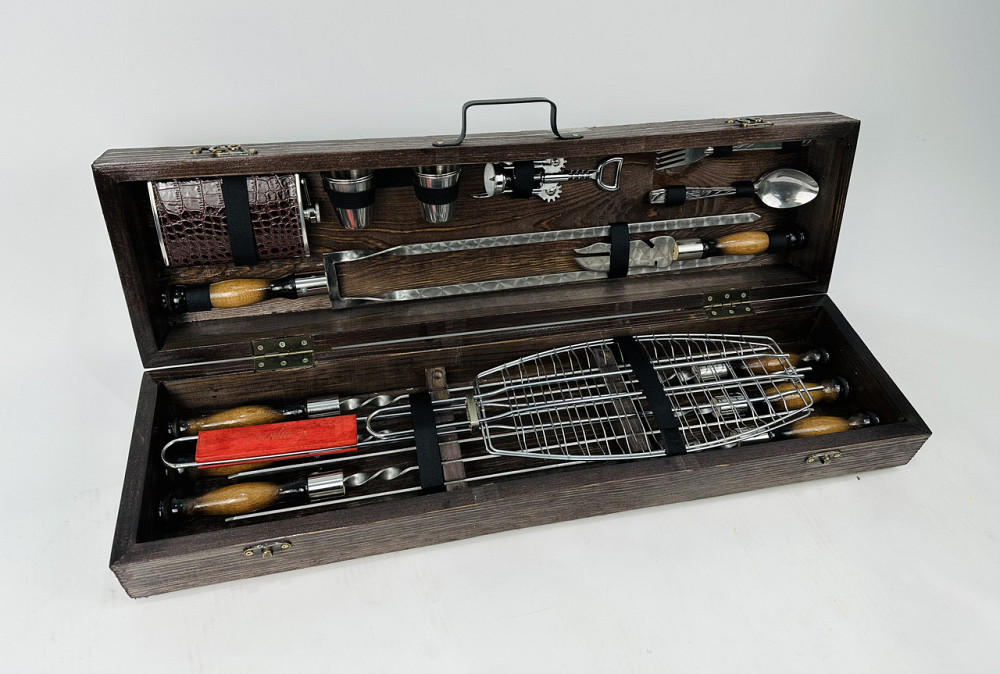 Подарунковий набір шампурів у дерев'яному кейсі ЛІСНИК HAPPY DAYS Тернопіль - фото 4